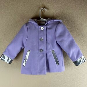 Cat & Jack Purple & Silver Unicorn Trenchcoat Sz 18mo